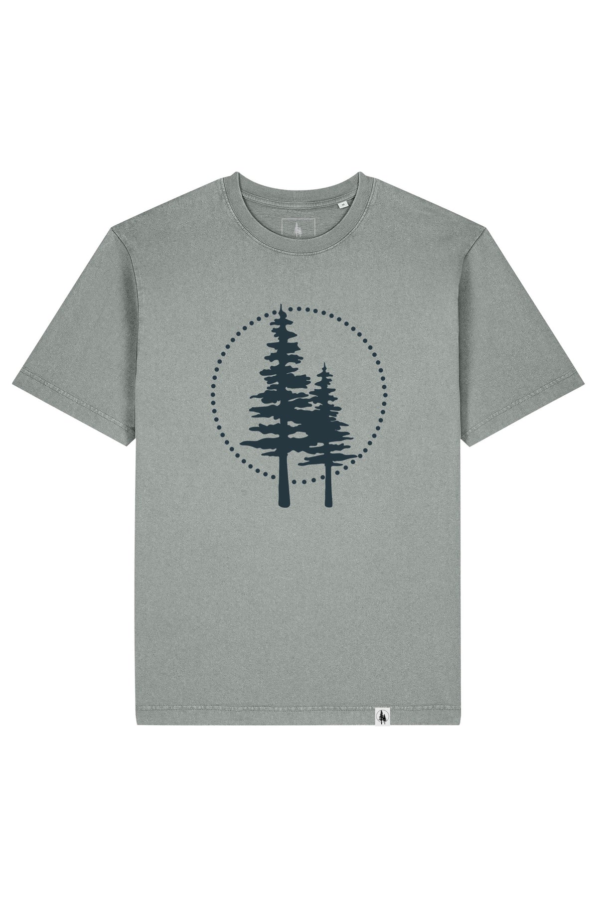 Tricou Friz Vintage print Logo Empath G. Dyed Misty Grey - fata