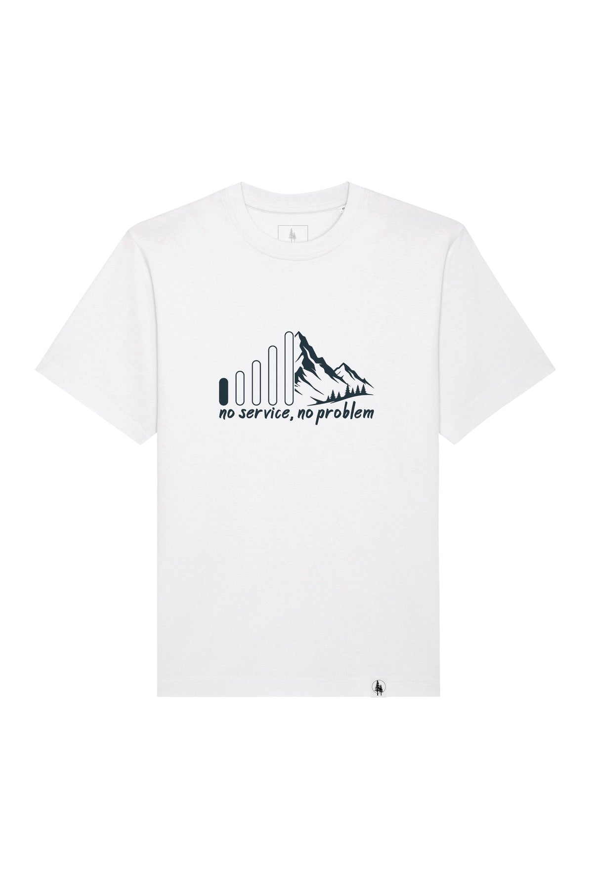 Tricou Friz print No Service Alb - fata
