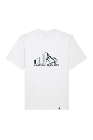 Tricou Friz print No Service Alb - fata