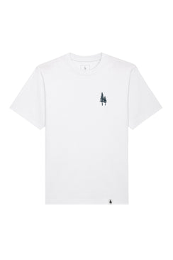 Tricou Friz print Not all those who wander are lost Alb - fata