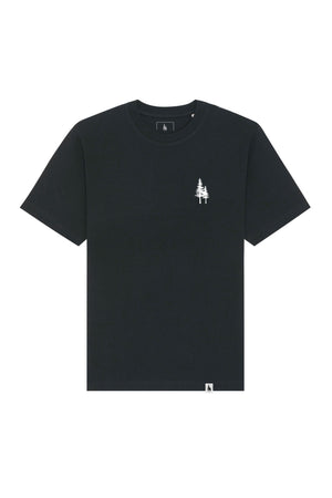 Tricou Friz print Not all those who wander are lost Negru - fata