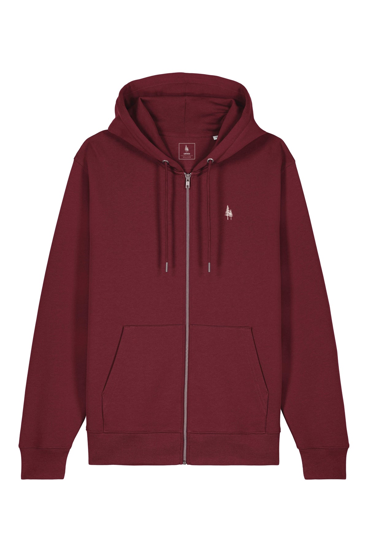 Hanorac premium cu fermoar Korin, Logo Brodat – Burgundy – față