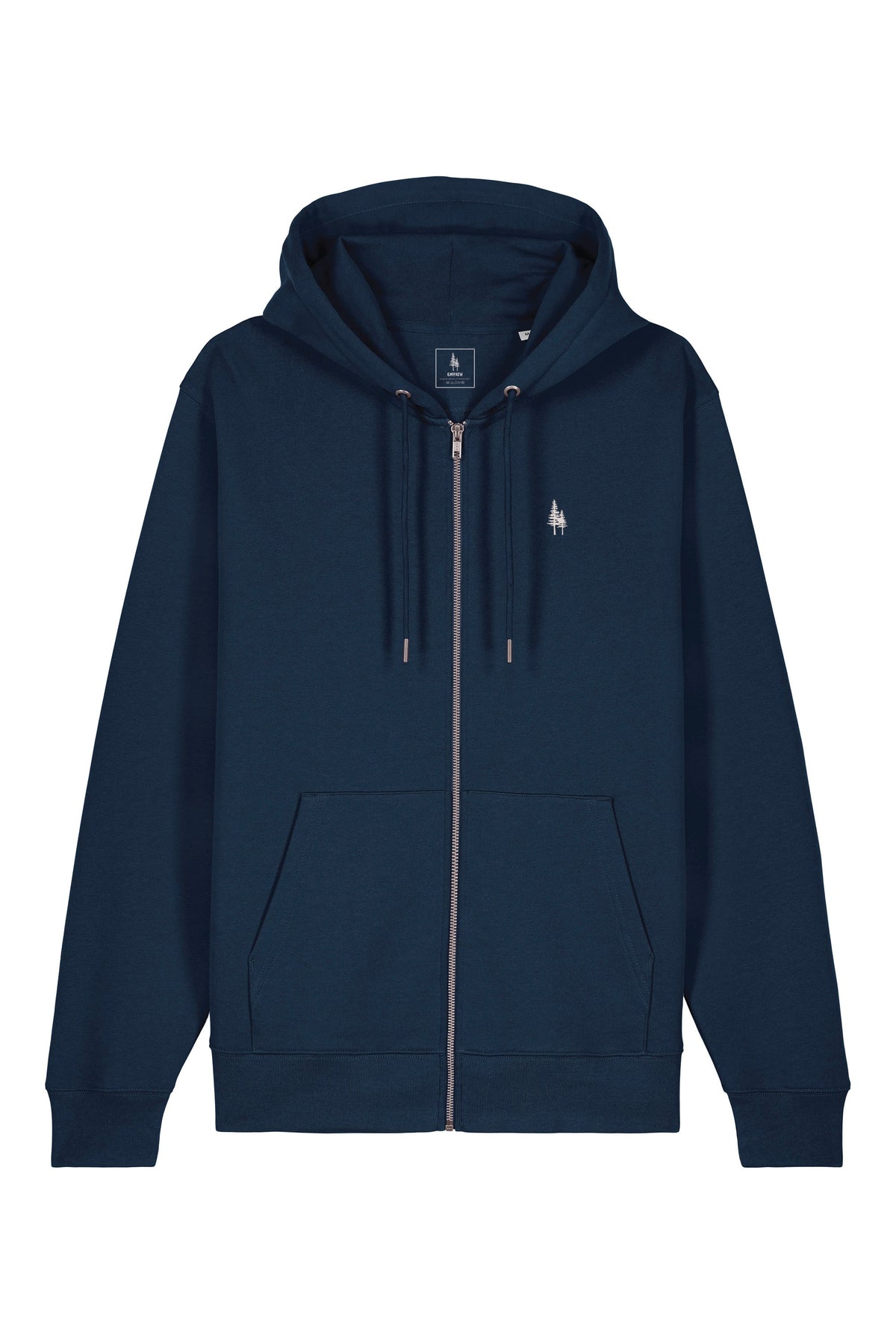 Hanorac premium cu fermoar Korin, Logo Brodat – Navy – față