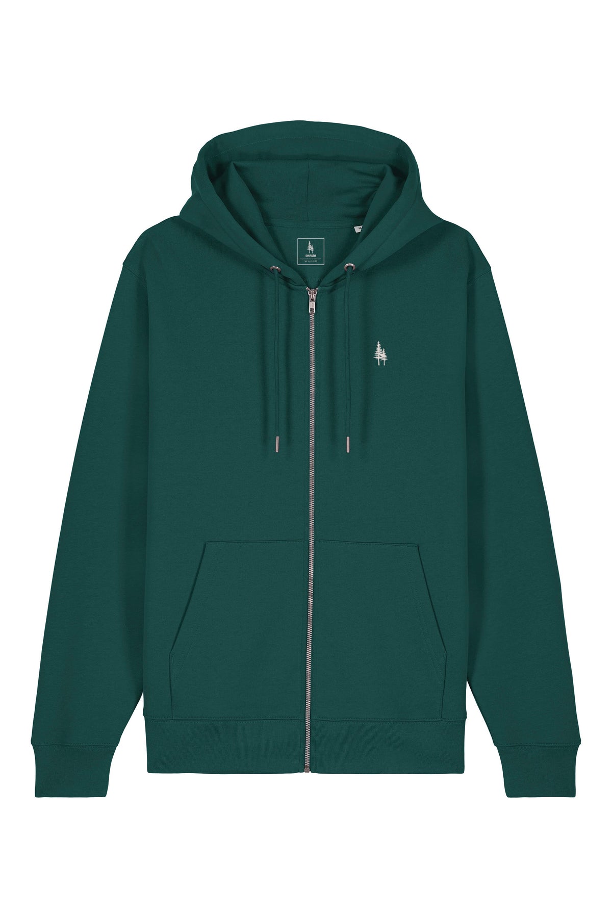 Hanorac premium cu fermoar Korin, Logo Brodat – Glazed Green – față