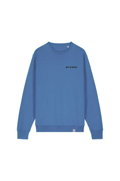 Bluza unisex subtire Mato, print Out of office, Bright Blue - față