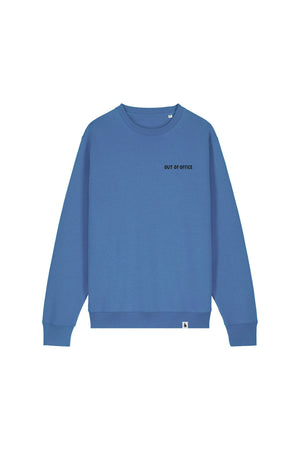 Bluza unisex subtire Mato, print Out of office, Bright Blue - față
