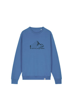 Bluza unisex subtire Mato, print No service, Bright Blue - față