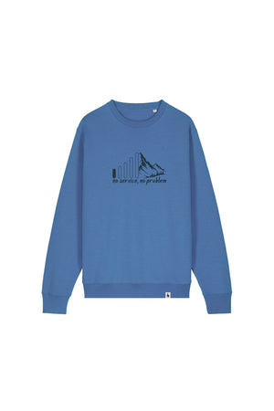Bluza unisex subtire Mato, print No service, Bright Blue - față
