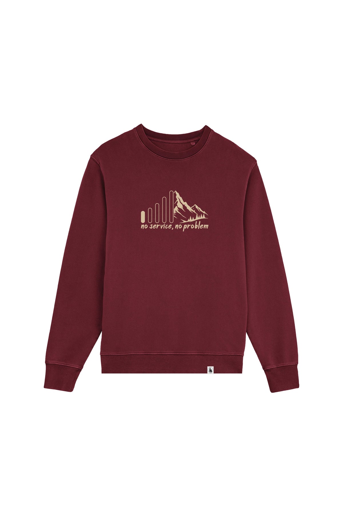 Bluza unisex subtire Mato, print No service, Burgundy - față