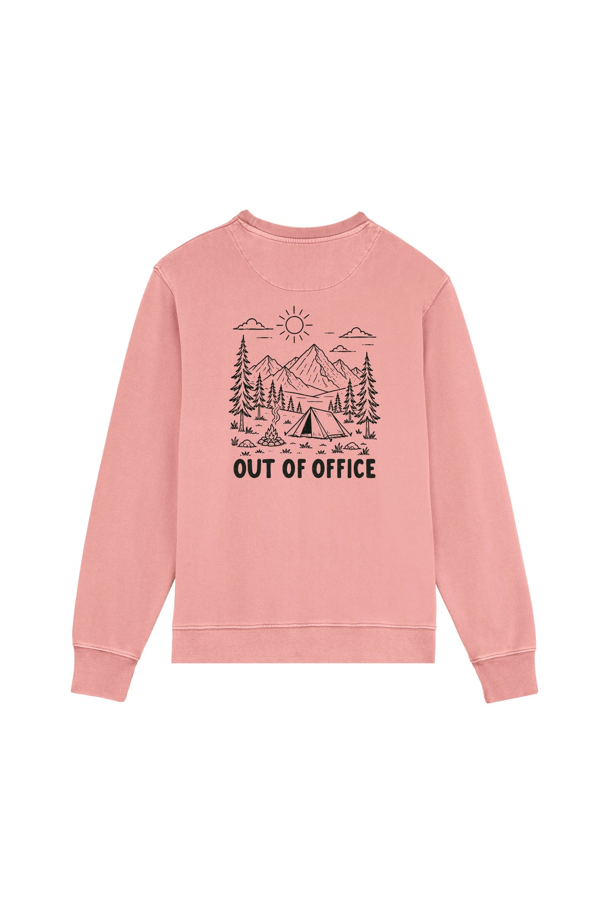 Bluza unisex subtire Mato, print Out of office, Canyon Pink - spate