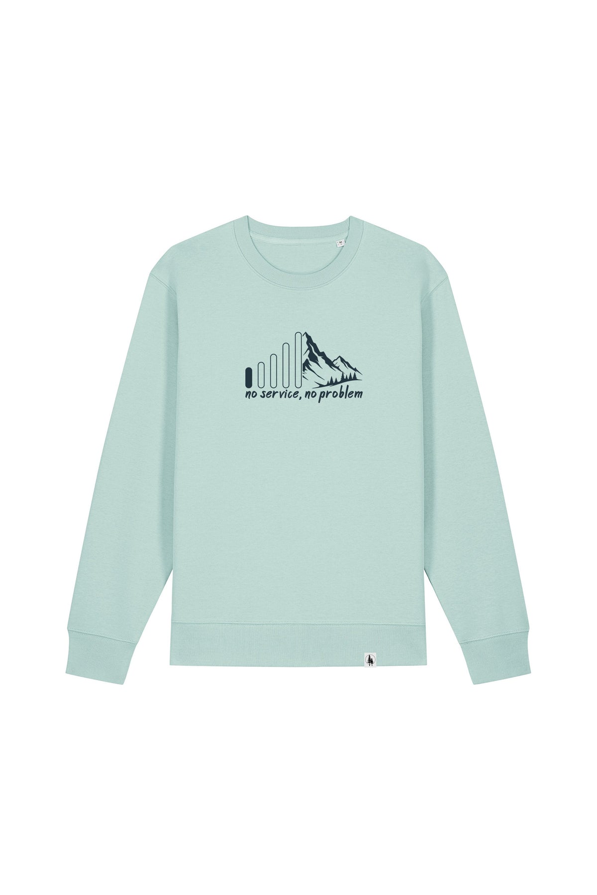 Bluza unisex subtire Mato, print No service, Caribbean Blue - față