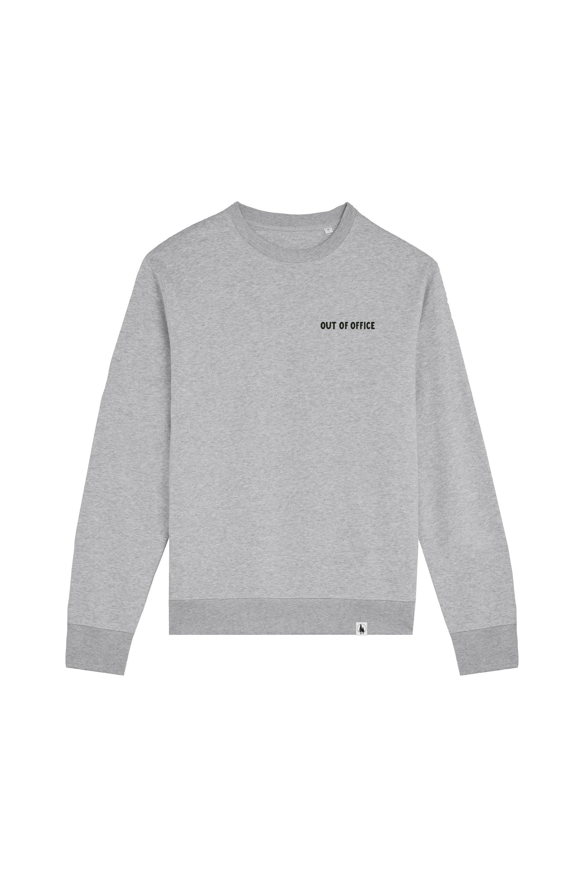 Bluza unisex subtire Mato, print Out of office, Heather Grey - față