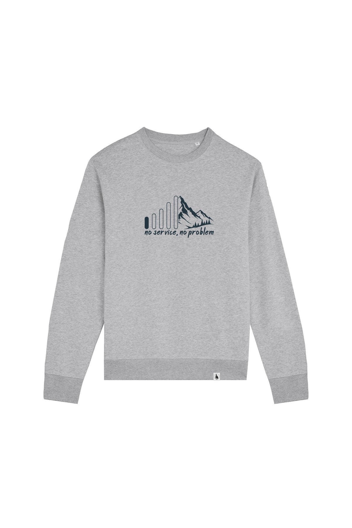 Bluza unisex subtire Mato, print No service, Heather Grey - față