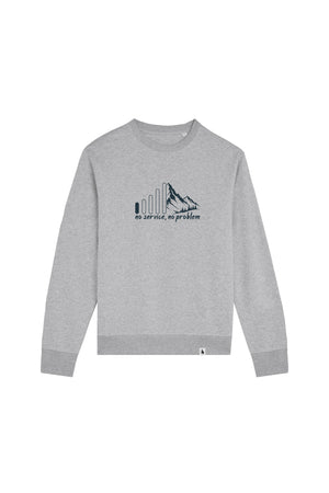 Bluza unisex subtire Mato, print No service, Heather Grey - față