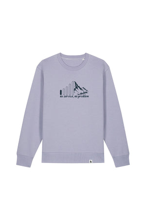 Bluza unisex subtire Mato, print No service, Lavender - față