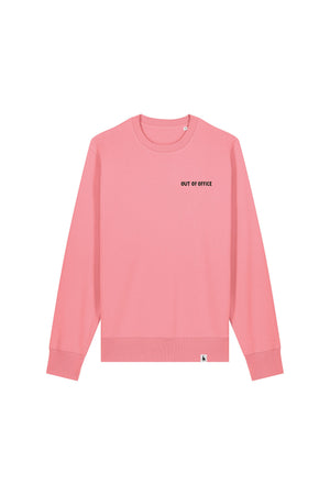 Bluza unisex subtire Mato, print Out of office, Pink Joy - față