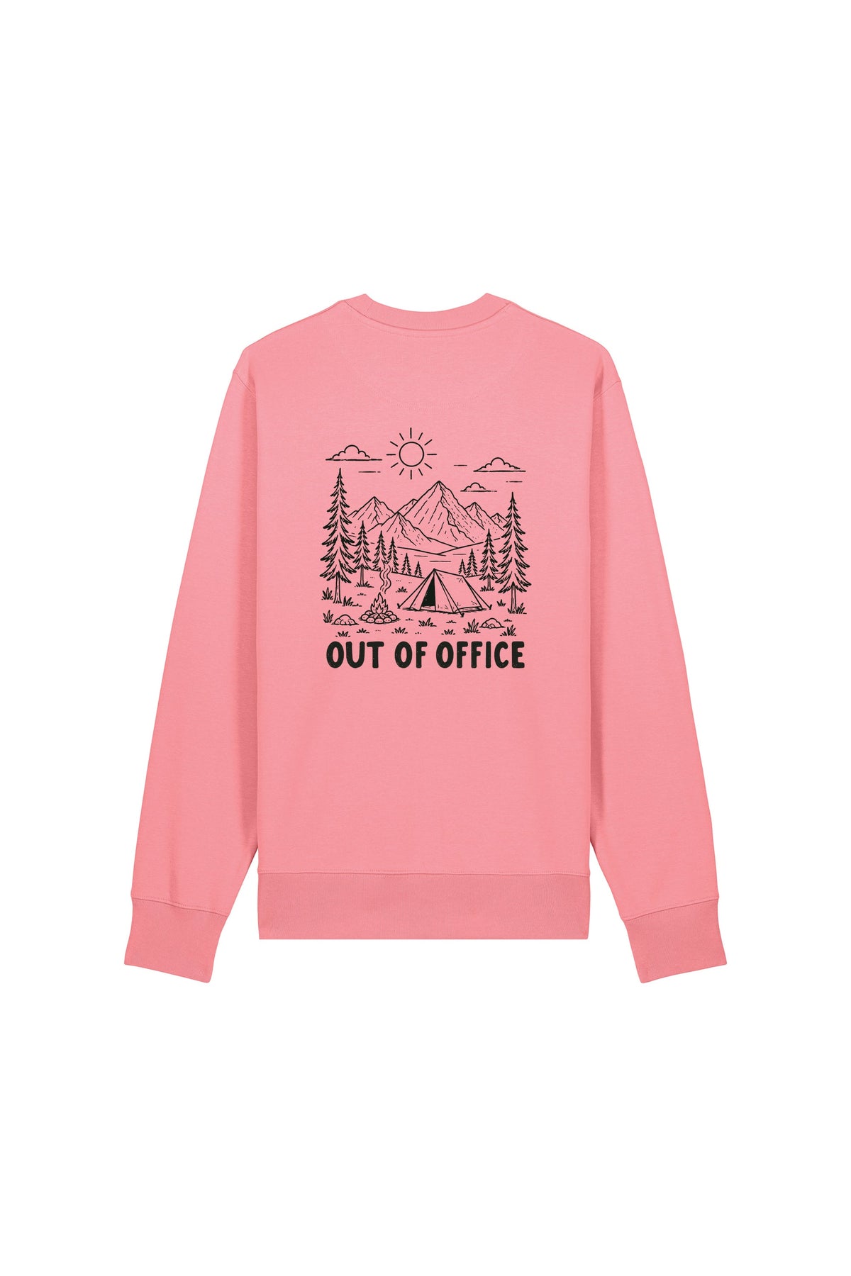 Bluza unisex subtire Mato, print Out of office, Pink Joy - spate