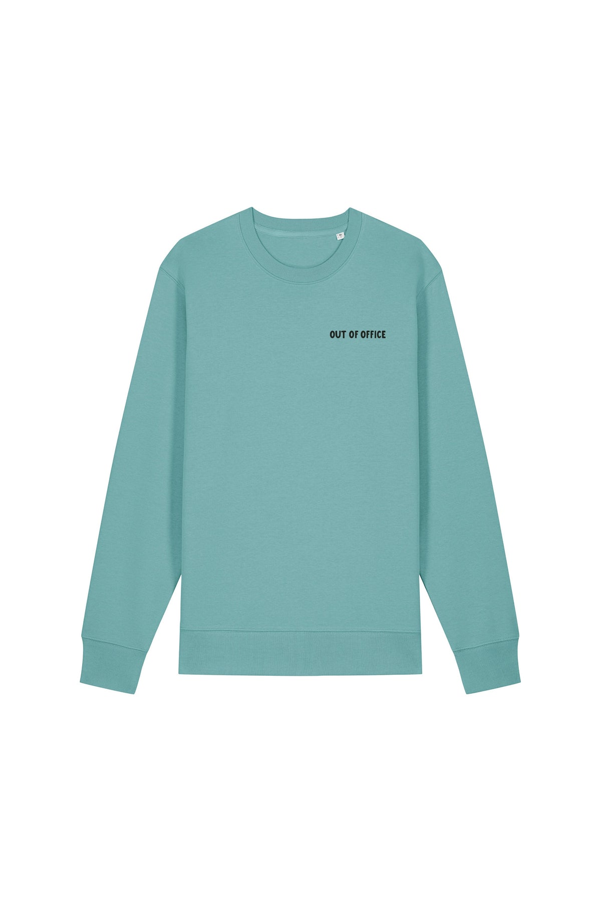 Bluza unisex subtire Mato, print Out of office, Teal Monstera - față