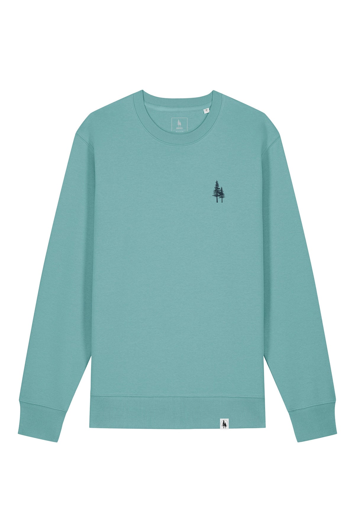 Bluza unisex subtire Mato, print Logo Empath – Teal Monstera – față