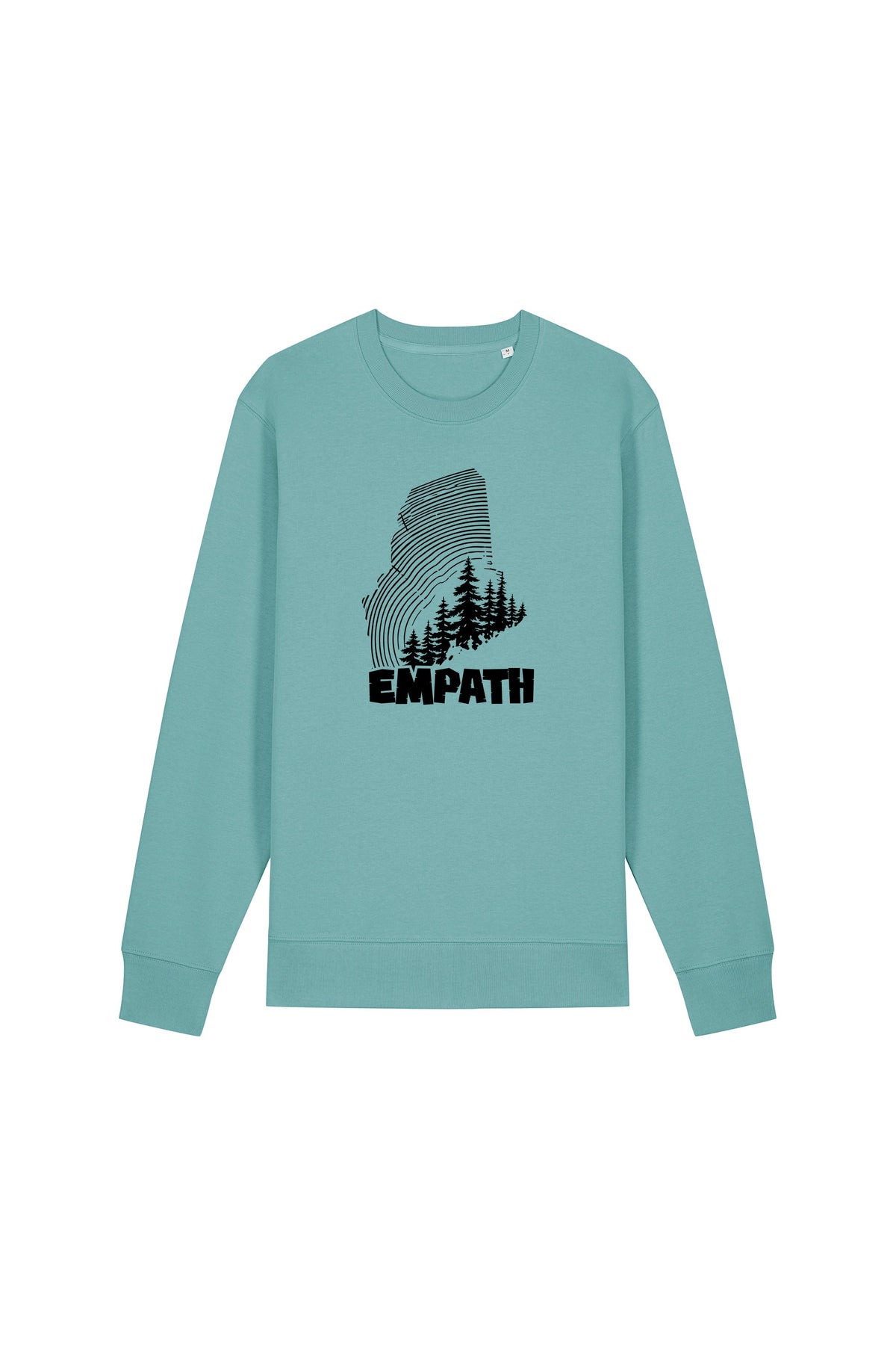 Bluza unisex subtire Mato, print Wood, Teal Monstera - față