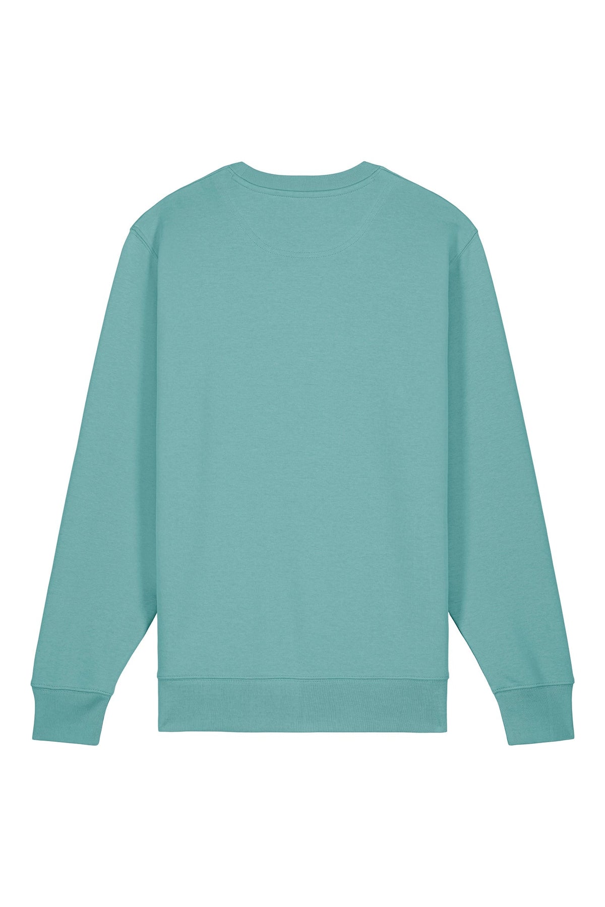 Bluza unisex subtire Mato, print Wood, Teal Monstera - spate