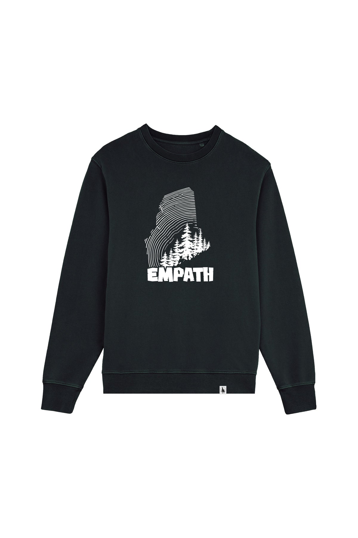 Bluza unisex subtire Mato, print Wood, Negru - față