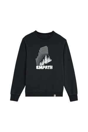 Bluza unisex subtire Mato, print Wood, Negru - față
