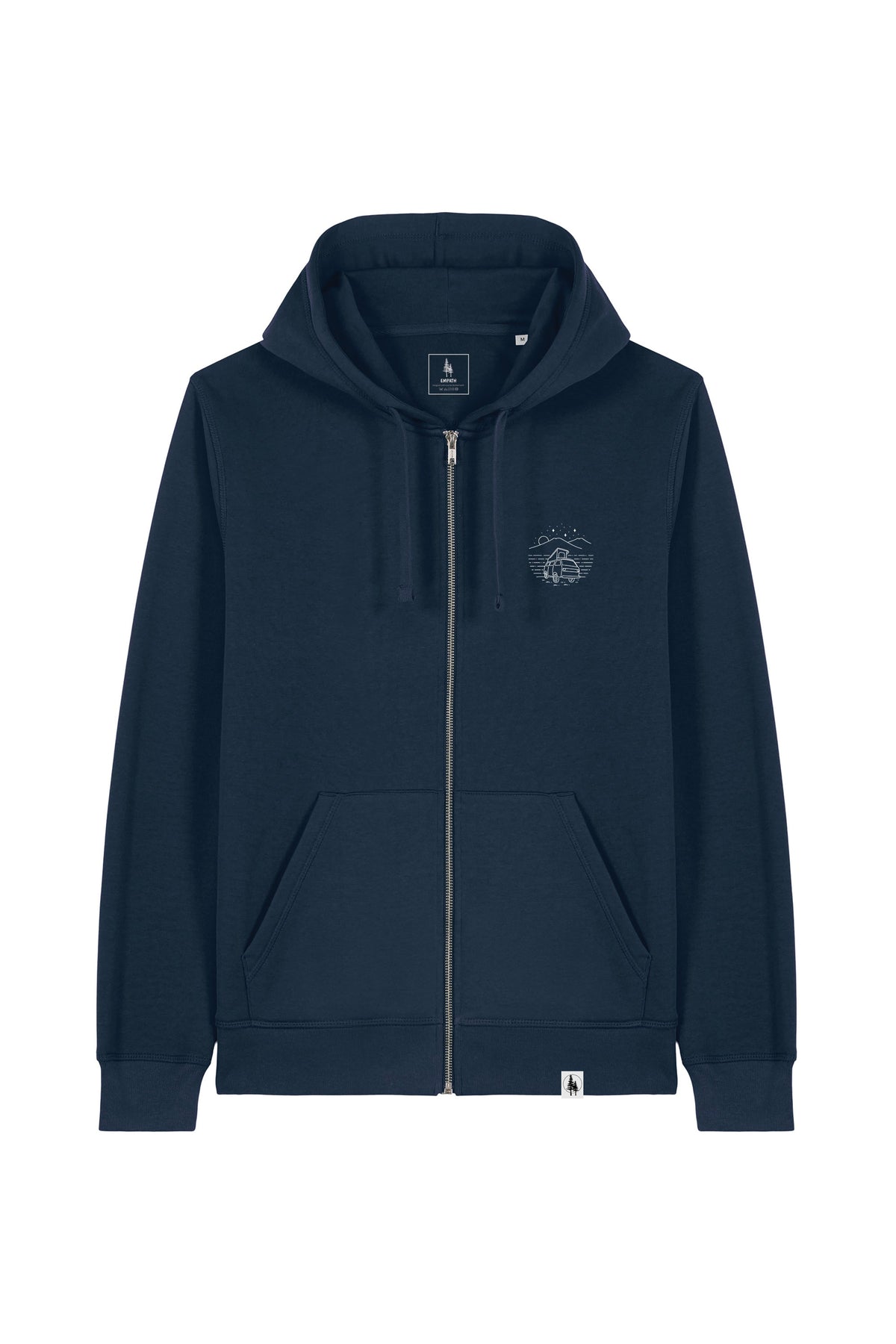 Hanorac unisex cu fermoar Mixo, print Van, French Navy - față