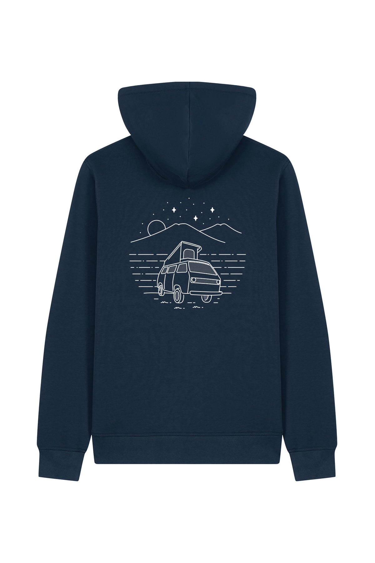 Hanorac unisex cu fermoar Mixo, print Van, French Navy - spate