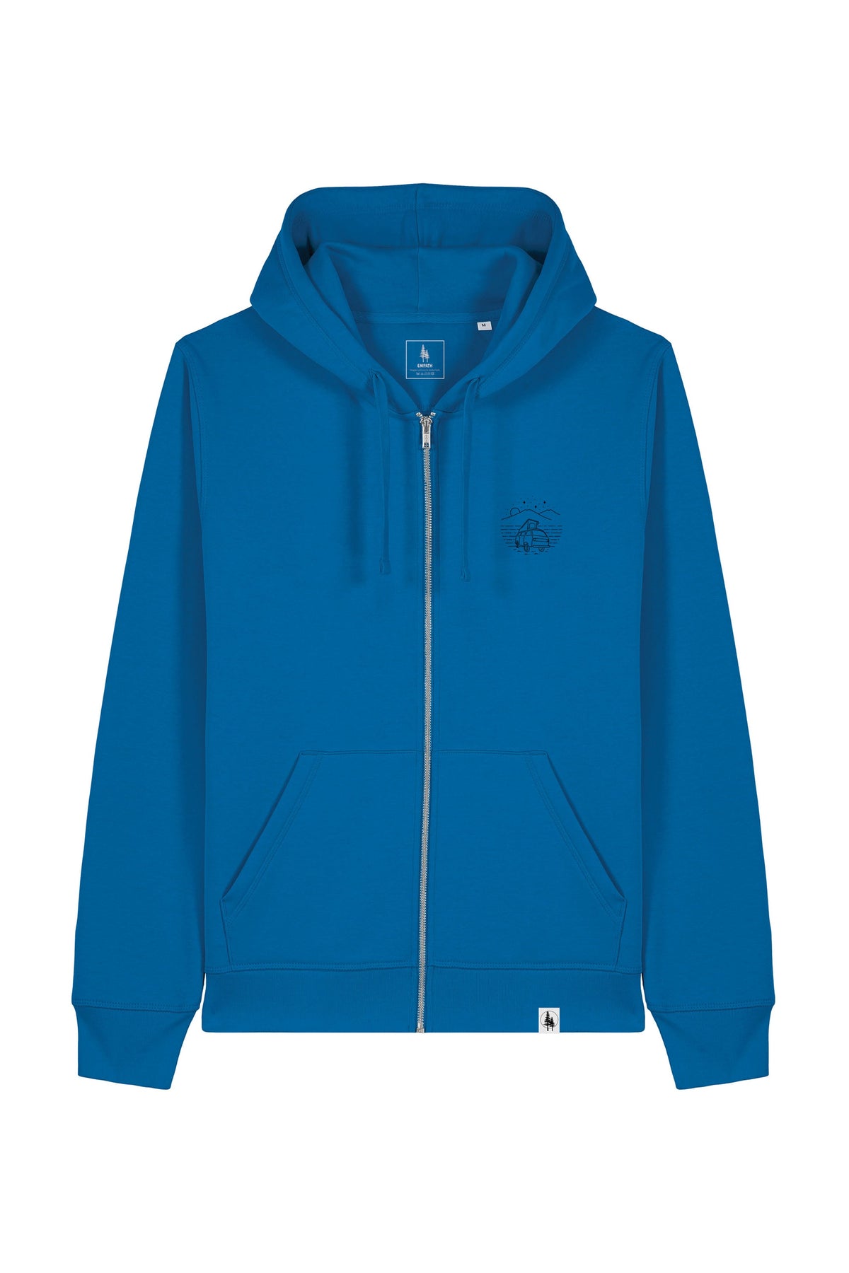 Hanorac unisex cu fermoar Mixo, print Van, Royal Blue - față