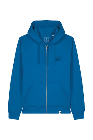 Hanorac unisex cu fermoar Mixo, print Van, Royal Blue - față