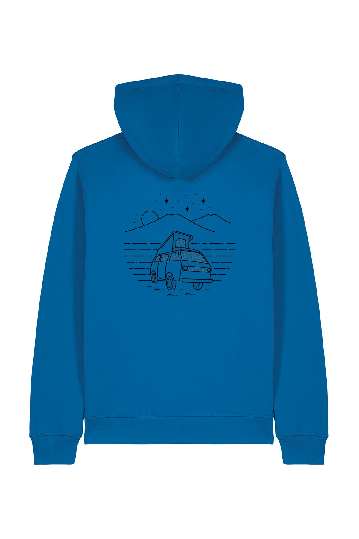 Hanorac unisex cu fermoar Mixo, print Van, Royal Blue - spate