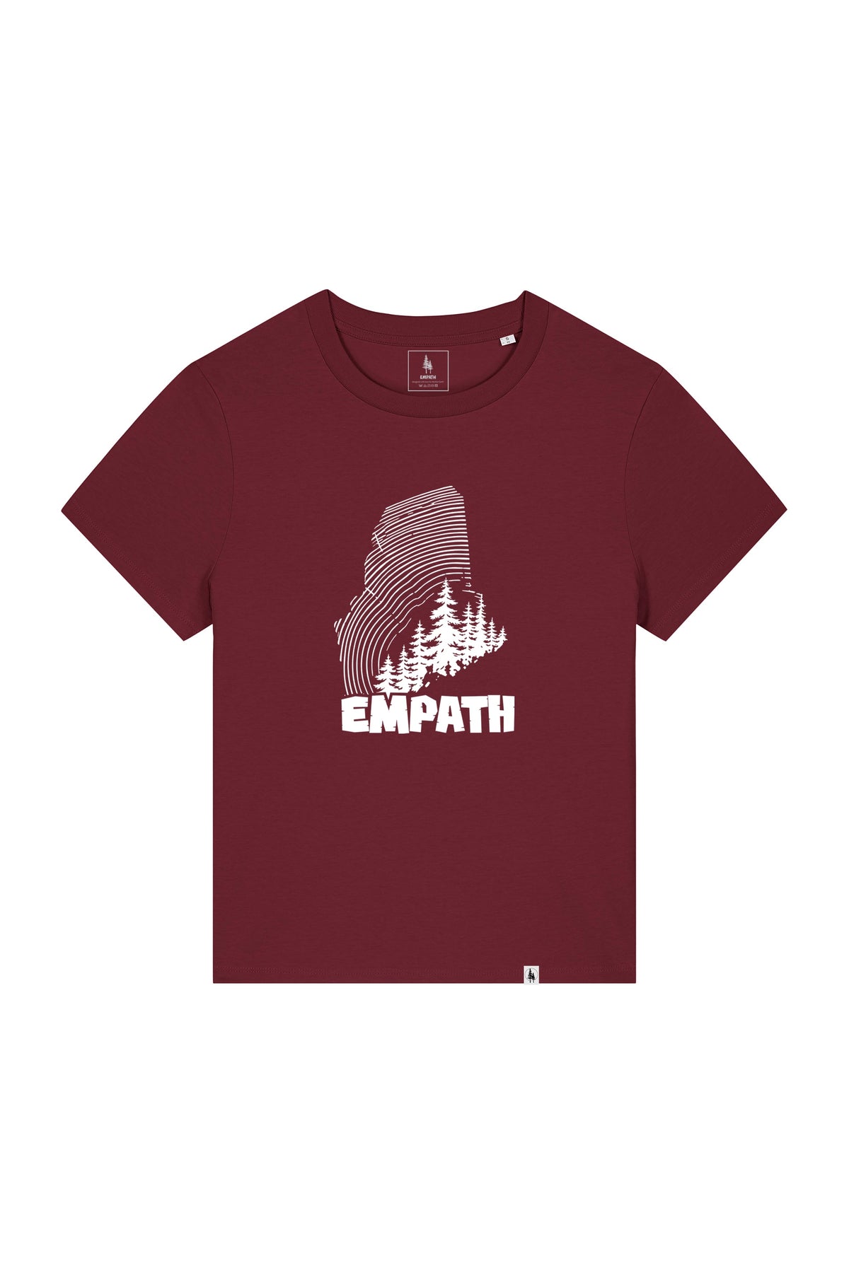 Tricou dama Mura, print Wood, Burgundy - față
