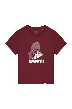 Tricou dama Mura, print Wood, Burgundy - față