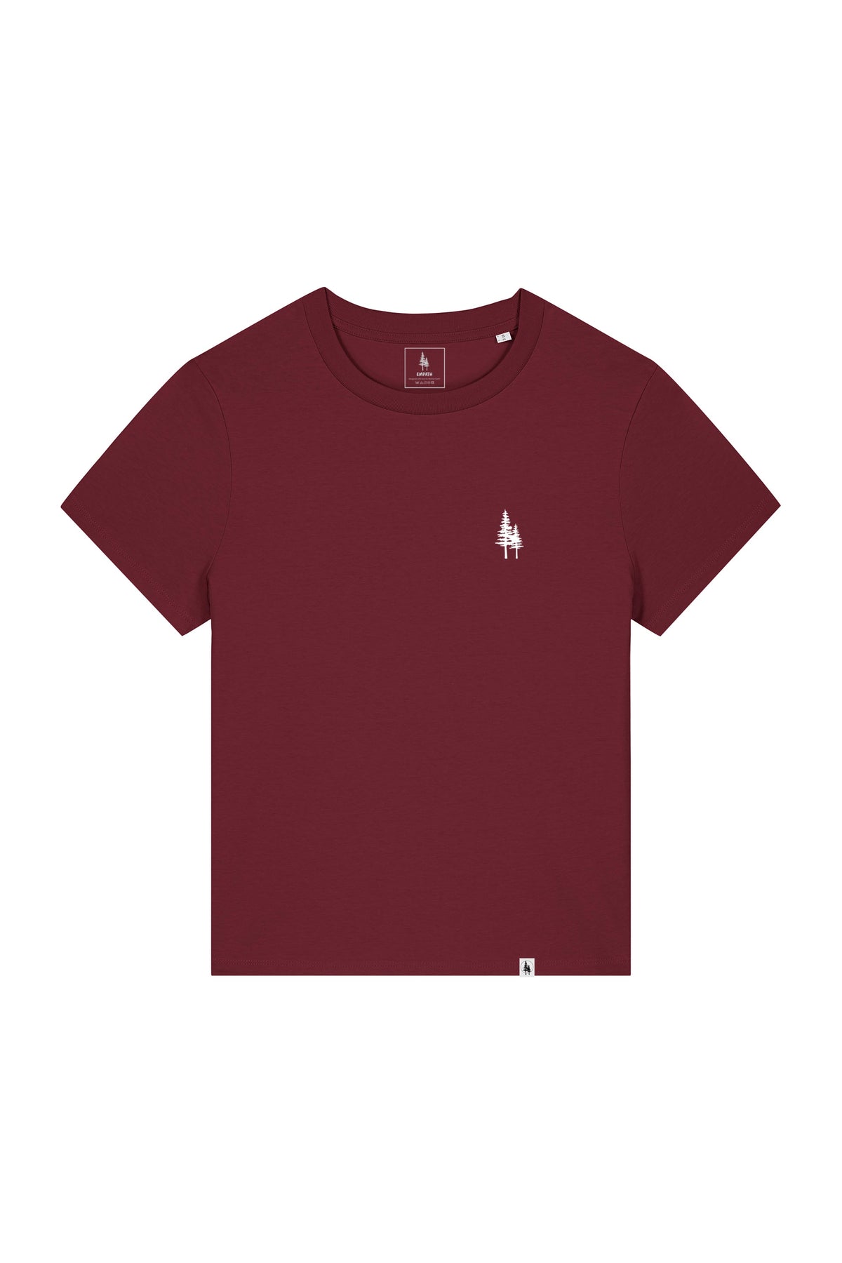 Tricou dama Mura, print Logo Empath – Burgundy – față