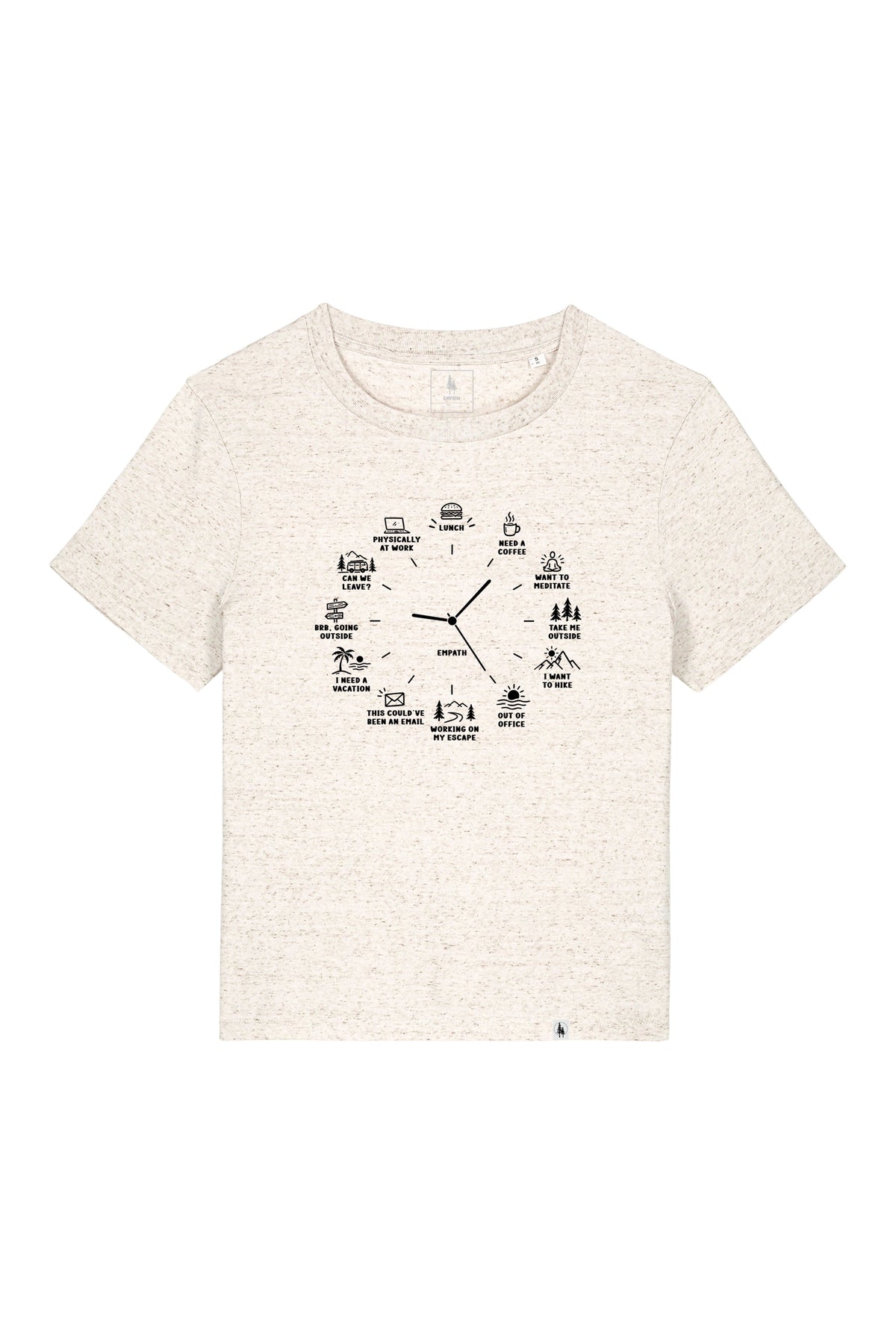 Tricou dama Mura, print Time to, Eco Heather - față