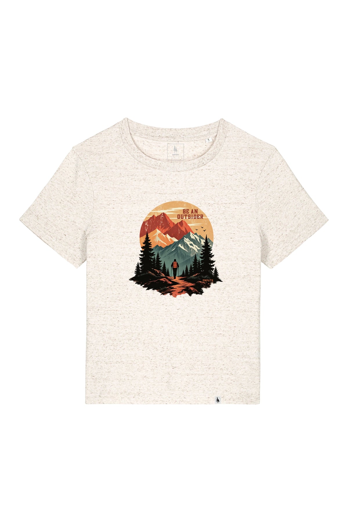 Tricou dama Mura, print Be an outsider, Eco Heather - față
