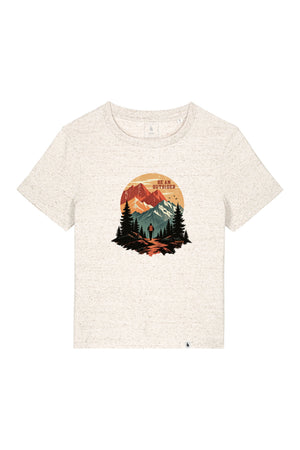 Tricou dama Mura, print Be an outsider, Eco Heather - față
