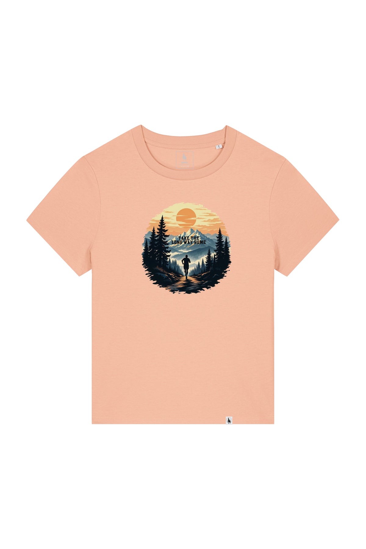 Tricou dama Mura print Long way home Peach - fata
