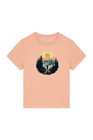 Tricou dama Mura print Long way home Peach - fata