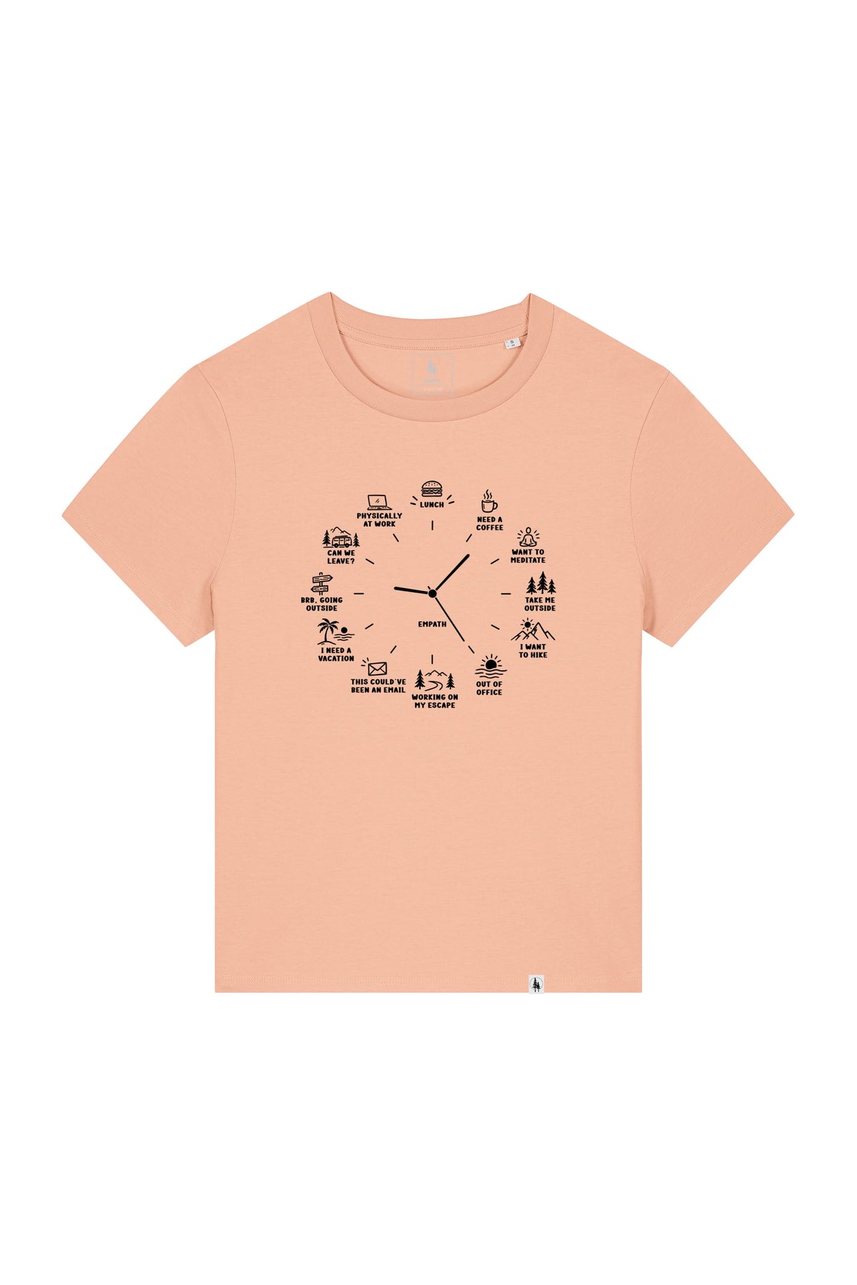 Tricou dama Mura, print Time to, Peach - față