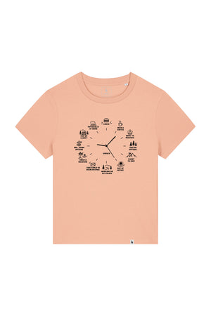 Tricou dama Mura, print Time to, Peach - față