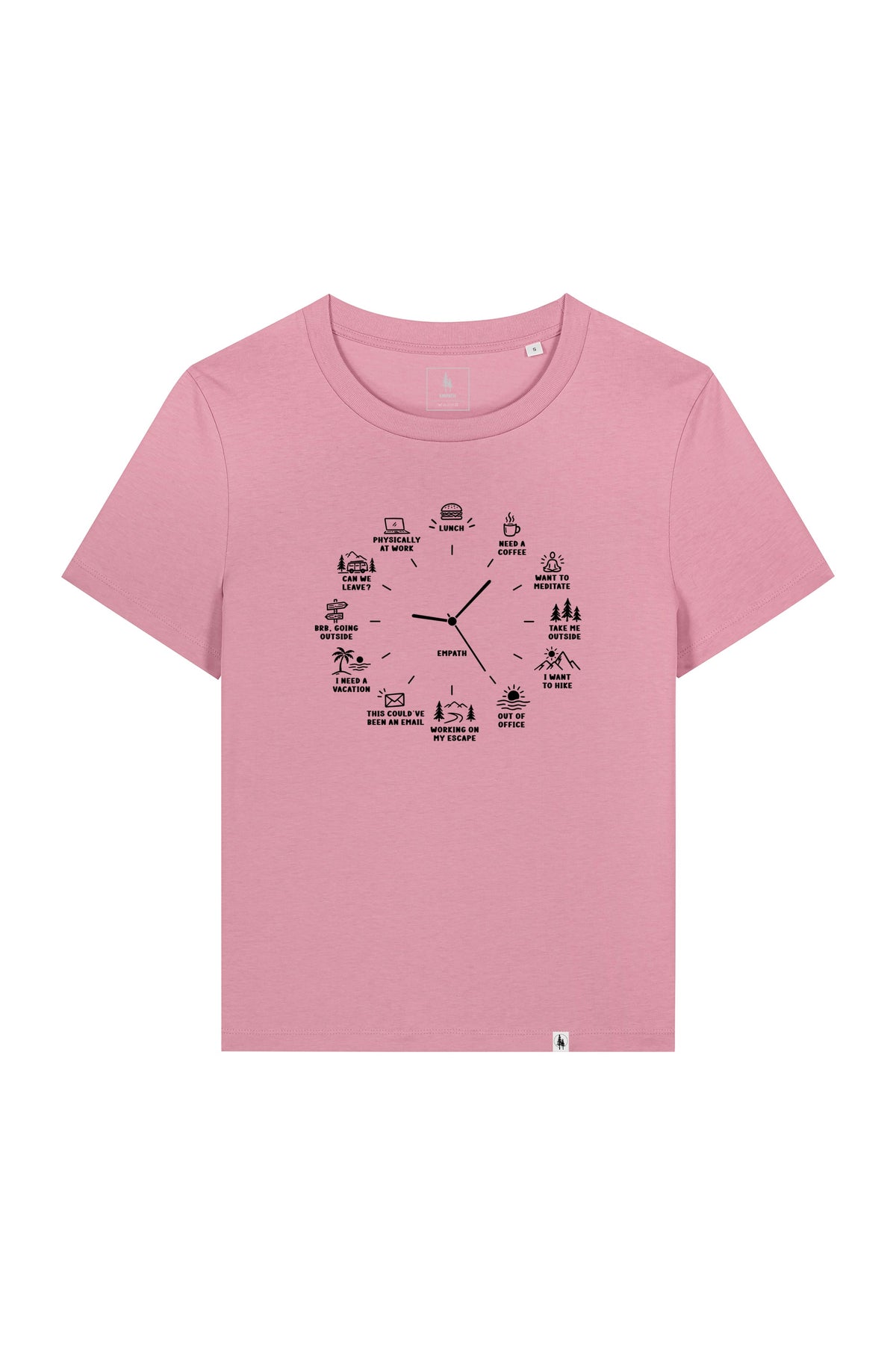 Tricou dama Mura, print Time to, Lilac - față