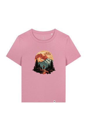 Tricou dama Mura, print Be an outsider, Lilac - față