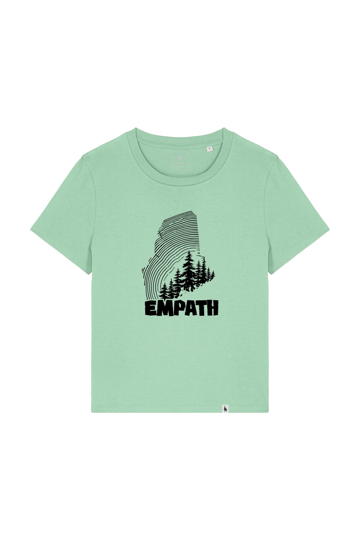 Tricou dama Mura, print Wood, Misty Jade - față