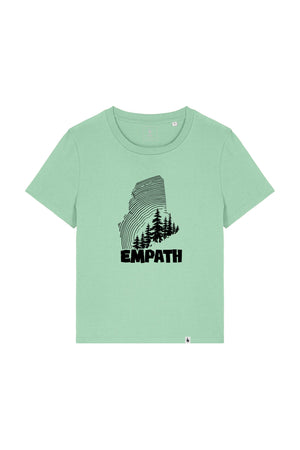 Tricou dama Mura, print Wood, Misty Jade - față