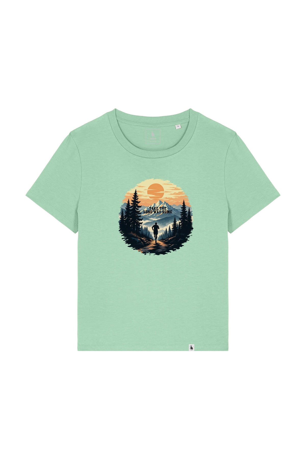 Tricou dama Mura print Long way home Misty Jade - fata