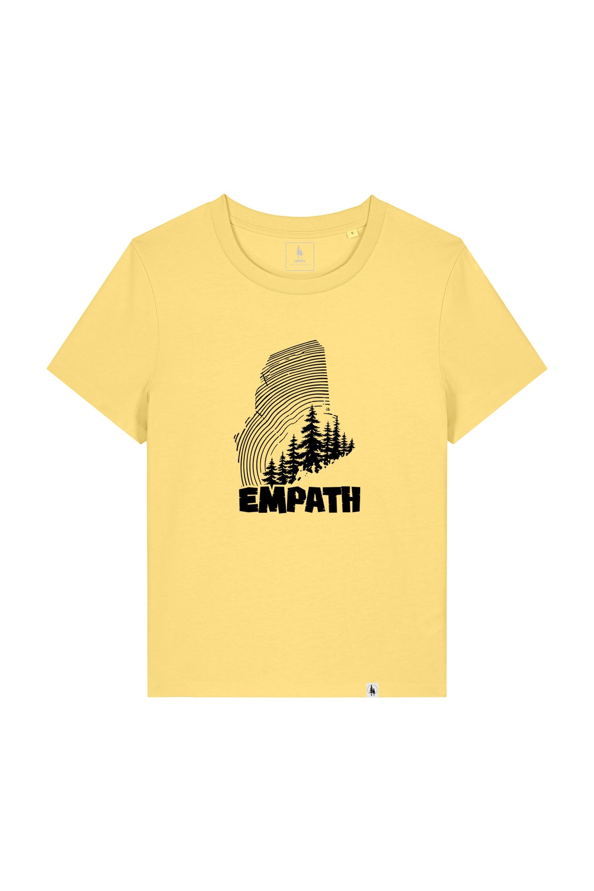 Tricou dama Mura, print Wood, Viva Yellow - față