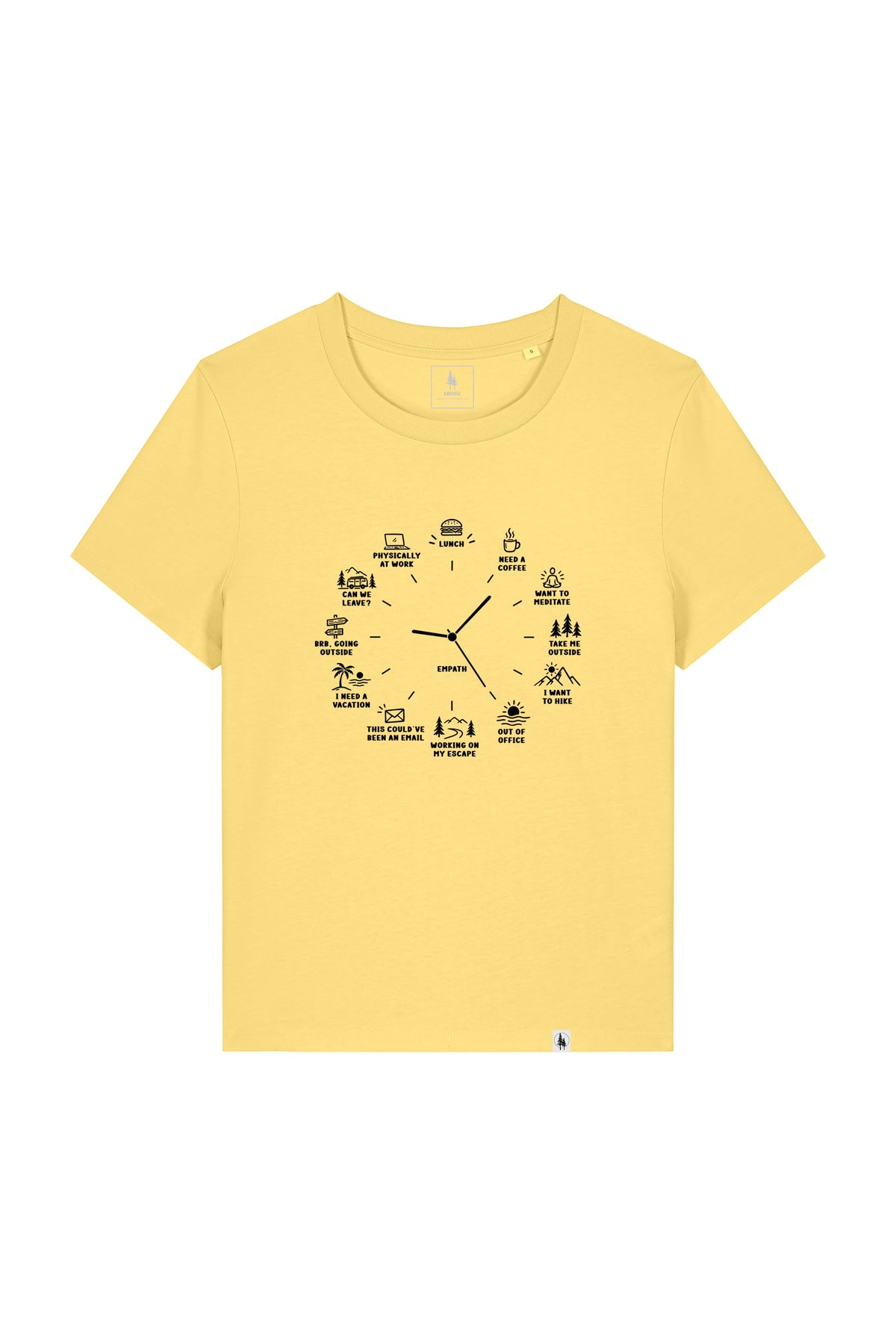 Tricou dama Mura, print Time to, Viva Yellow - față