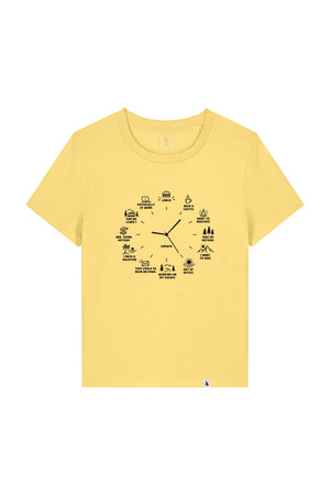 Tricou dama Mura, print Time to, Viva Yellow - față